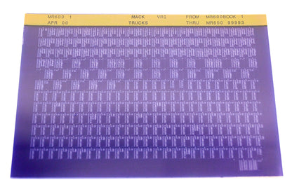 Mack MR600 1 MR600BOOK1 - MR60099993 VRI Microfiche NOS