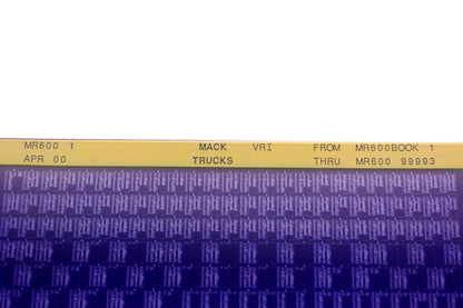 Mack MR600 1 MR600BOOK1 - MR60099993 VRI Microfiche NOS