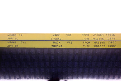 Mack MR688 17, MR688 17-1 MR688S12915 - MR688S14391 VRI Microfiche Lot of 2 NOS