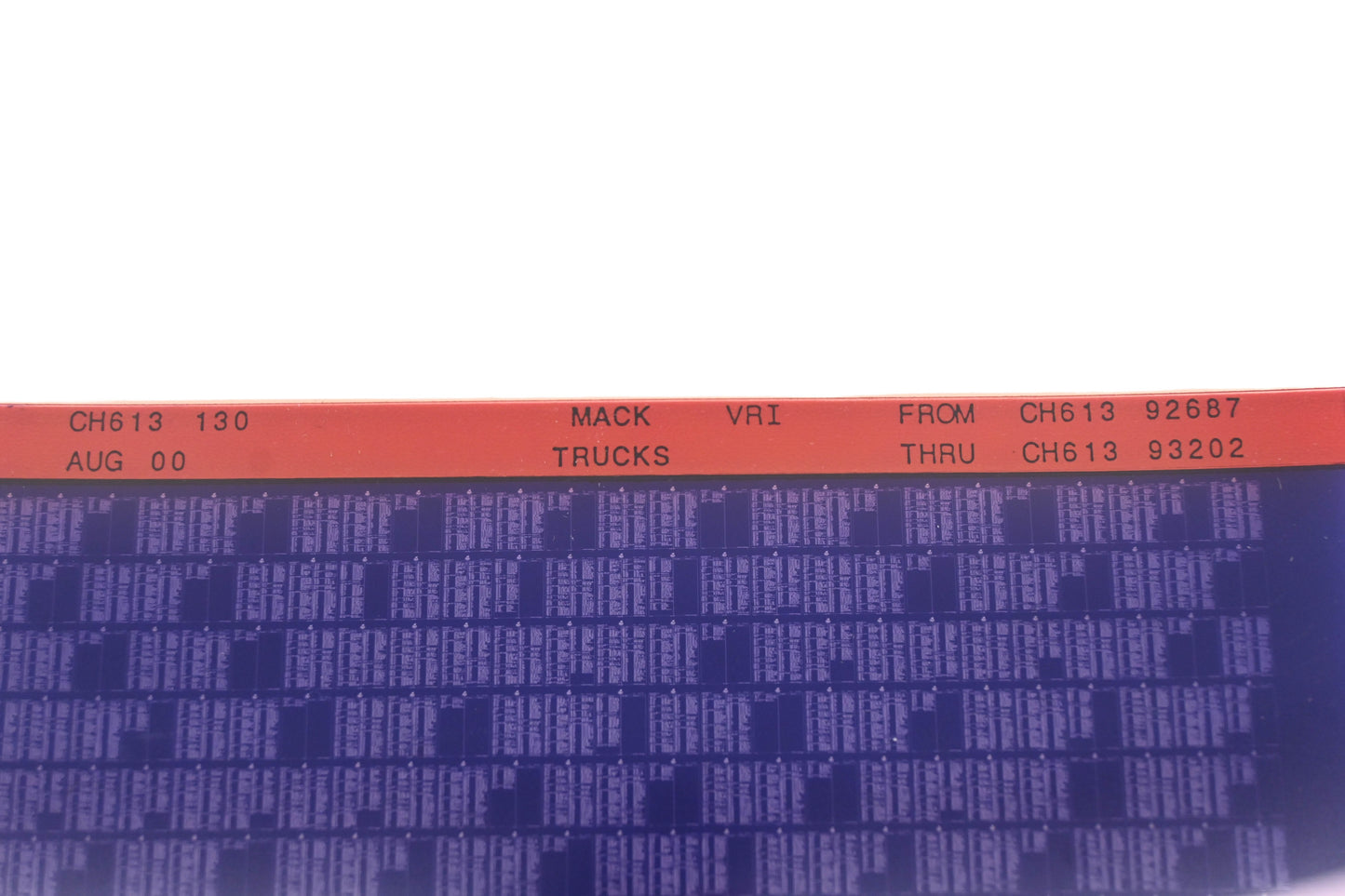 Mack CH613 130 CH61392687 - CH61393202 VRI Microfiche NOS