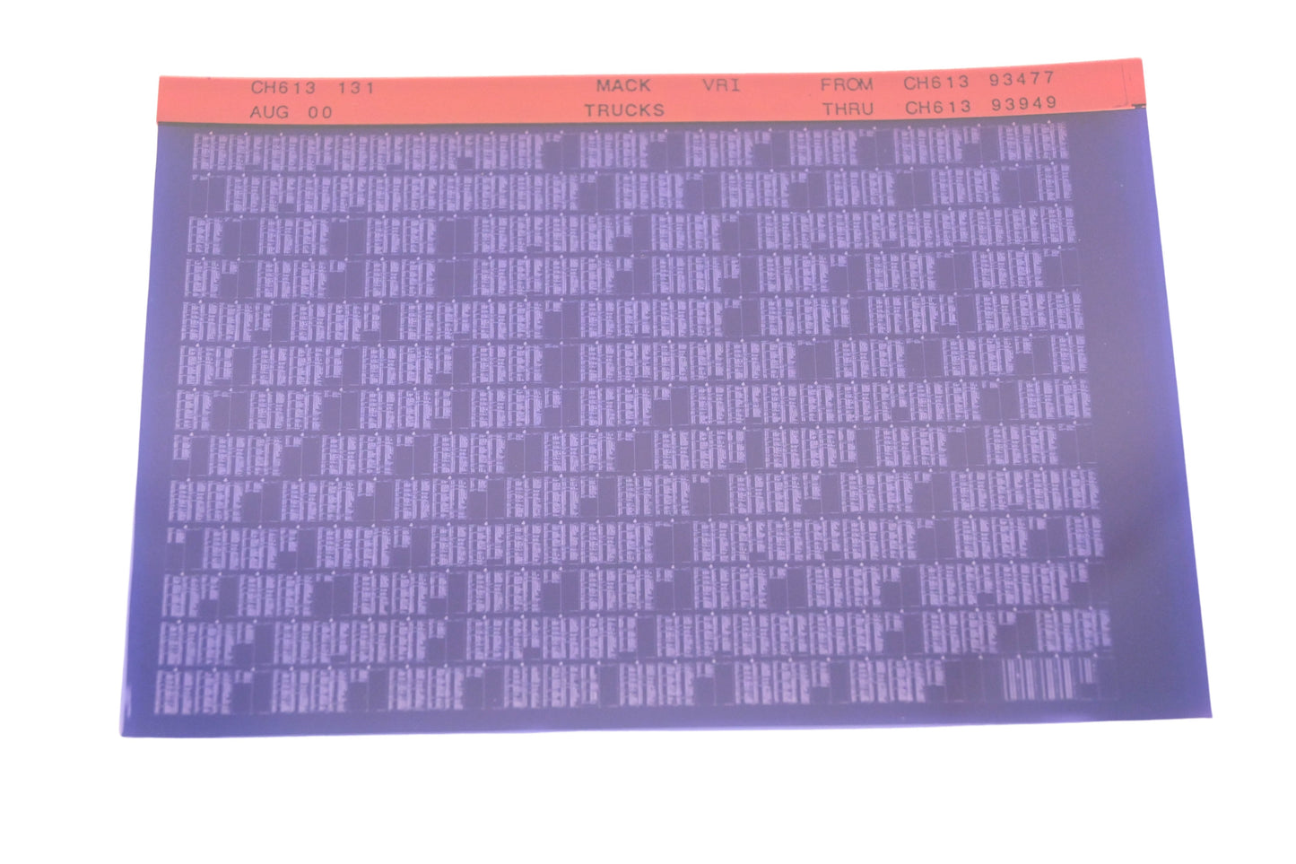 Mack CH613 131 CH61393477 - CH61393949 VRI Microfiche NOS