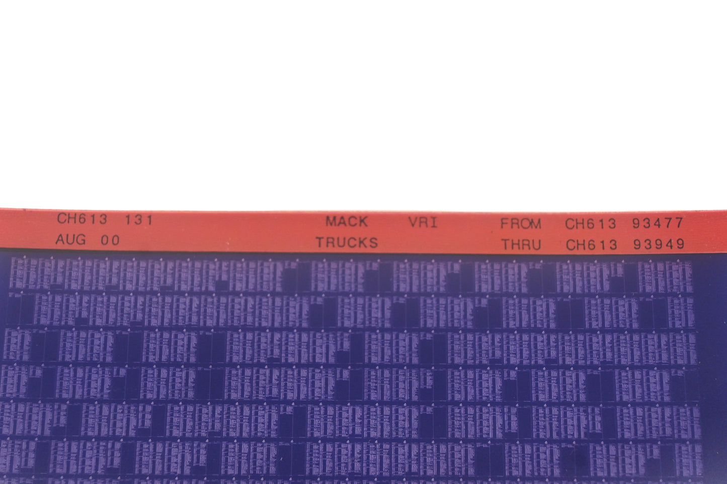 Mack CH613 131 CH61393477 - CH61393949 VRI Microfiche NOS