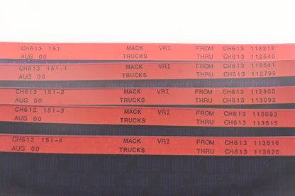 Mack CH613 151, CH613 151-1, CH613 151-4 CH613112212 - CH613113820 VRI Microfiche Lot of 5 NOS