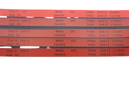 Mack CH613 149, CH613 149-1, CH613 149-4 CH613109961 - CH613111067 VRI Microfiche Lot of 5 NOS