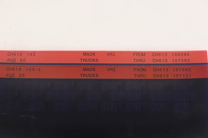 Mack CH613 143, CH613 143-1 CH613106389 - CH613107131 VRI Microfiche Lot of 2 NOS