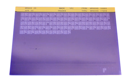 Mack MR688 20 MR688S16695 - MR688S17209 VRI Microfiche NOS