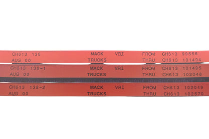 Mack CH613 138, CH613 138-1, CH613 138-2 CH61399556 - CH613102570 VRI Microfiche Lot of 3 NOS
