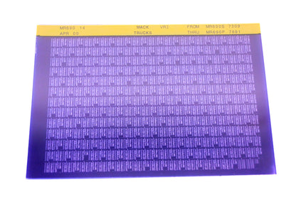 Mack MR690 14 MR690S7309 - MR690S7891 VRI Microfiche NOS
