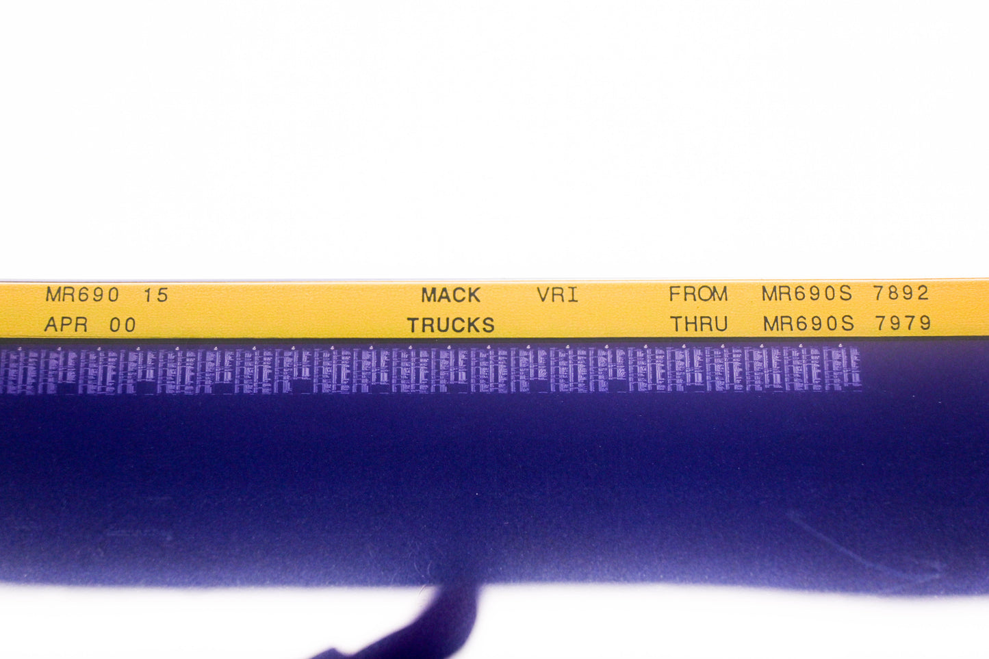 Mack MR690 15 MR690S7892 - MR690S7979 VRI Microfiche NOS