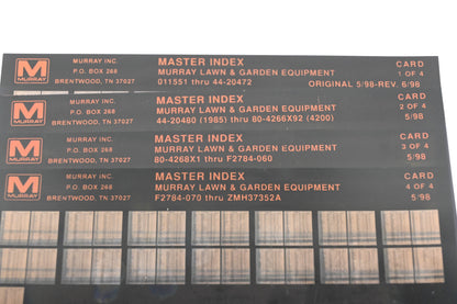 Murray AN002-97 Master Index Lawn & Garden Equipment Rev:6/98 Microfiche Lot