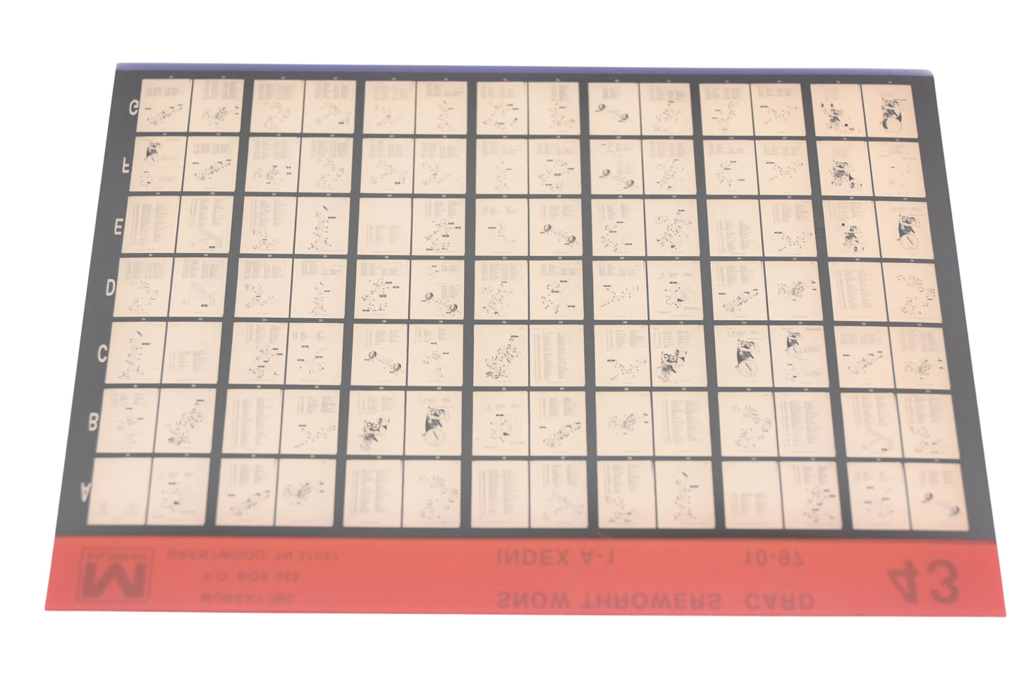 Murray 43 Snow Throwers Index A-1 Rev:10/97 Microfiche