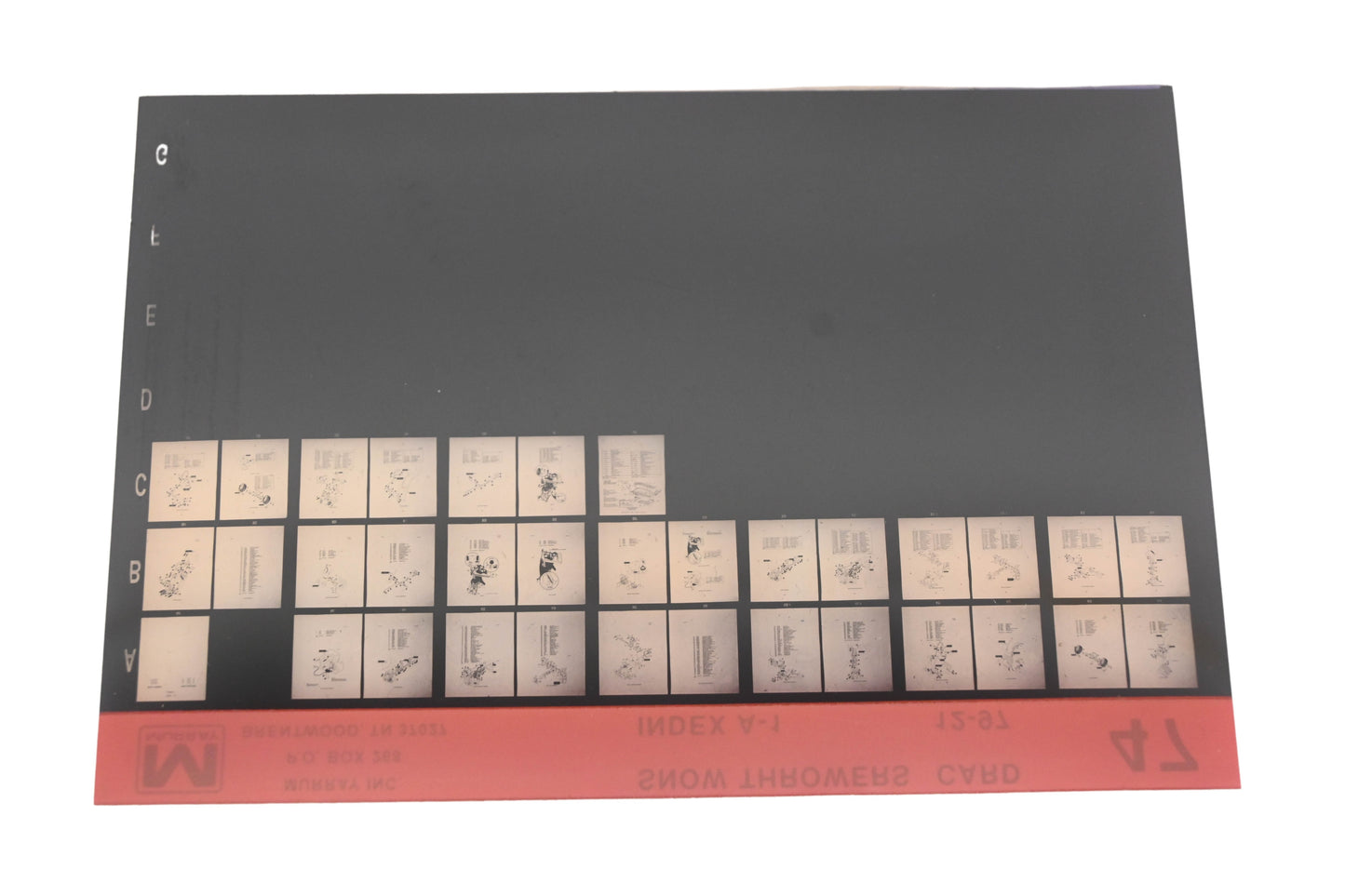 Murray 47 Snow Throwers Index A-1 Rev:12/97 Microfiche