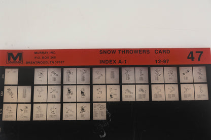 Murray 47 Snow Throwers Index A-1 Rev:12/97 Microfiche