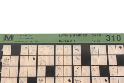 Murray 310 Lawn & Garden Index A-1 Rev:10/97 Microfiche