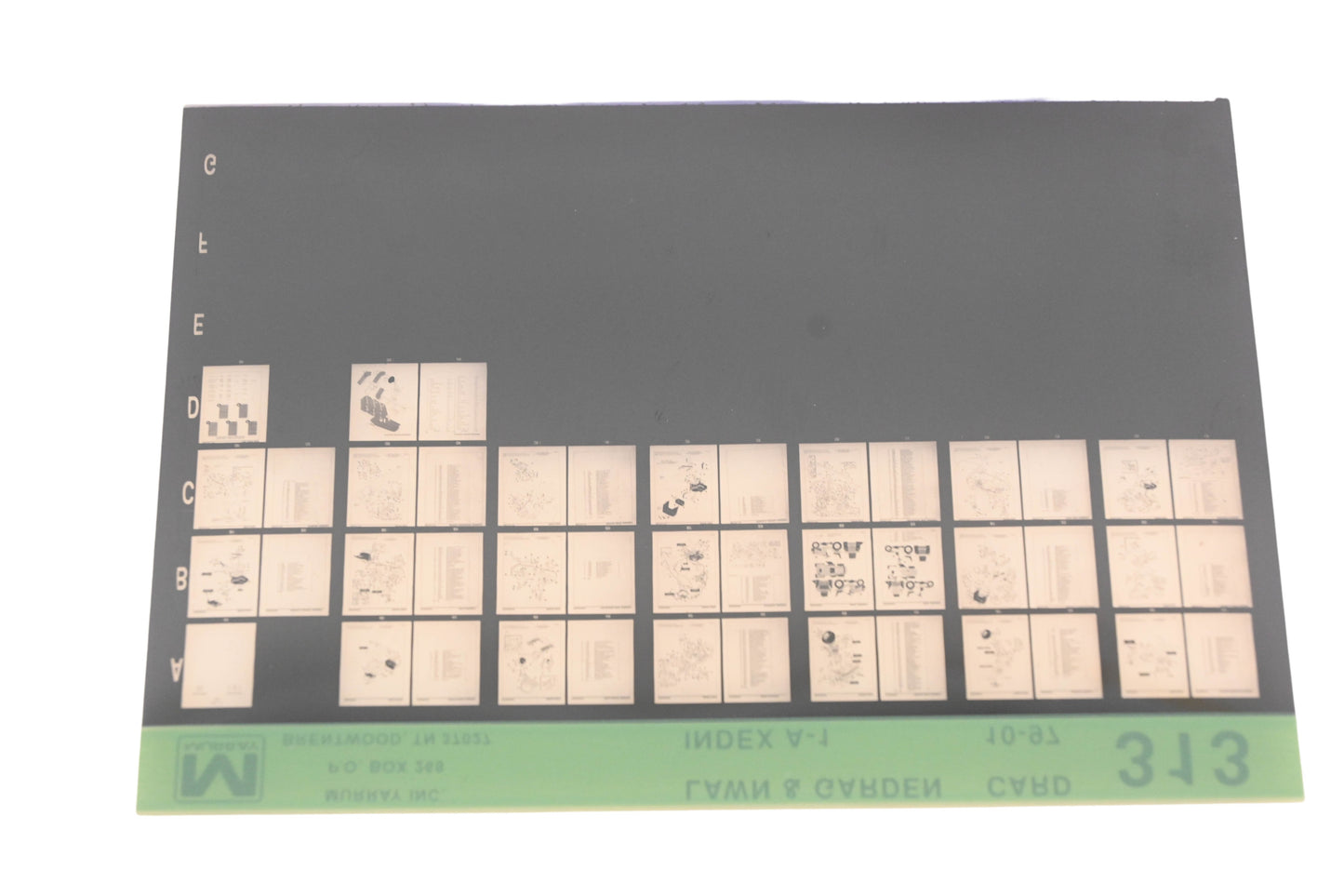 Murray 313 Lawn & Garden Index A-1 Rev:10/97 Microfiche