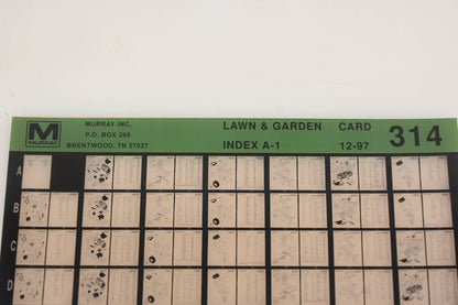 Murray 314 Lawn & Garden Index A-1 Rev:12/97 Microfiche