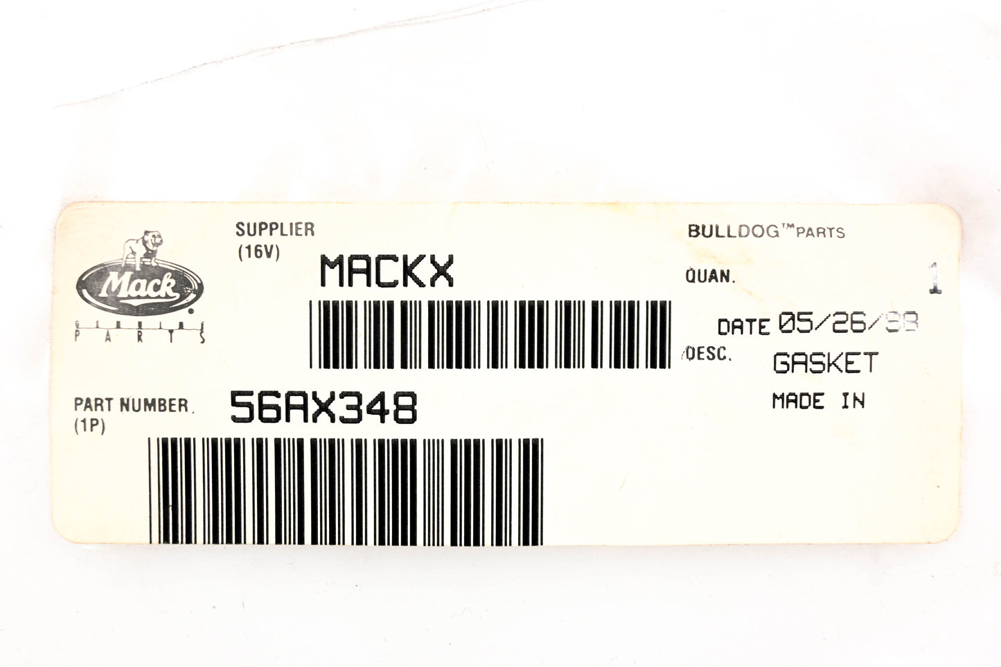 Mack 56AX348 Gasket NOS