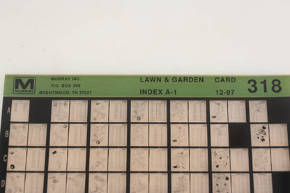 Murray 318 Lawn & Garden Index A-1 Rev:12/97 Microfiche