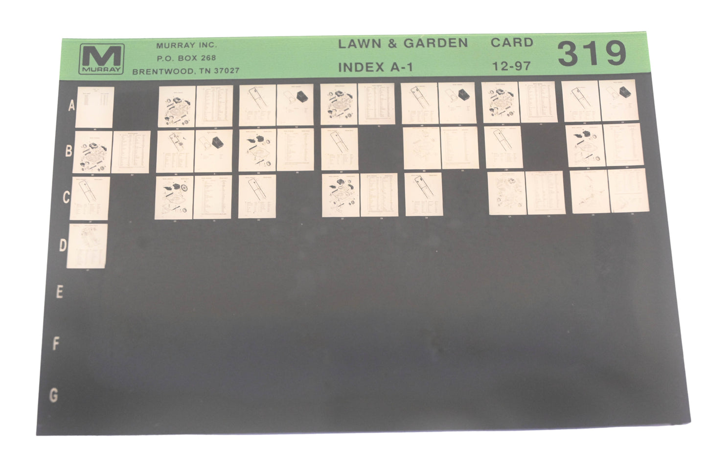 Murray 319 Lawn & Garden Index A-1 Rev:12/97 Microfiche