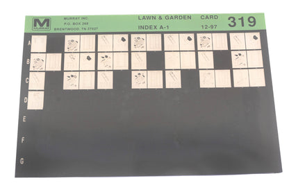 Murray 319 Lawn & Garden Index A-1 Rev:12/97 Microfiche