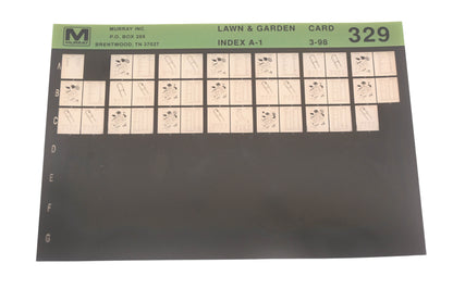 Murray 329 Lawn & Garden Index A-1 Rev:3/98 Microfiche
