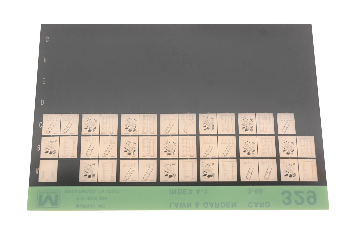 Murray 329 Lawn & Garden Index A-1 Rev:3/98 Microfiche
