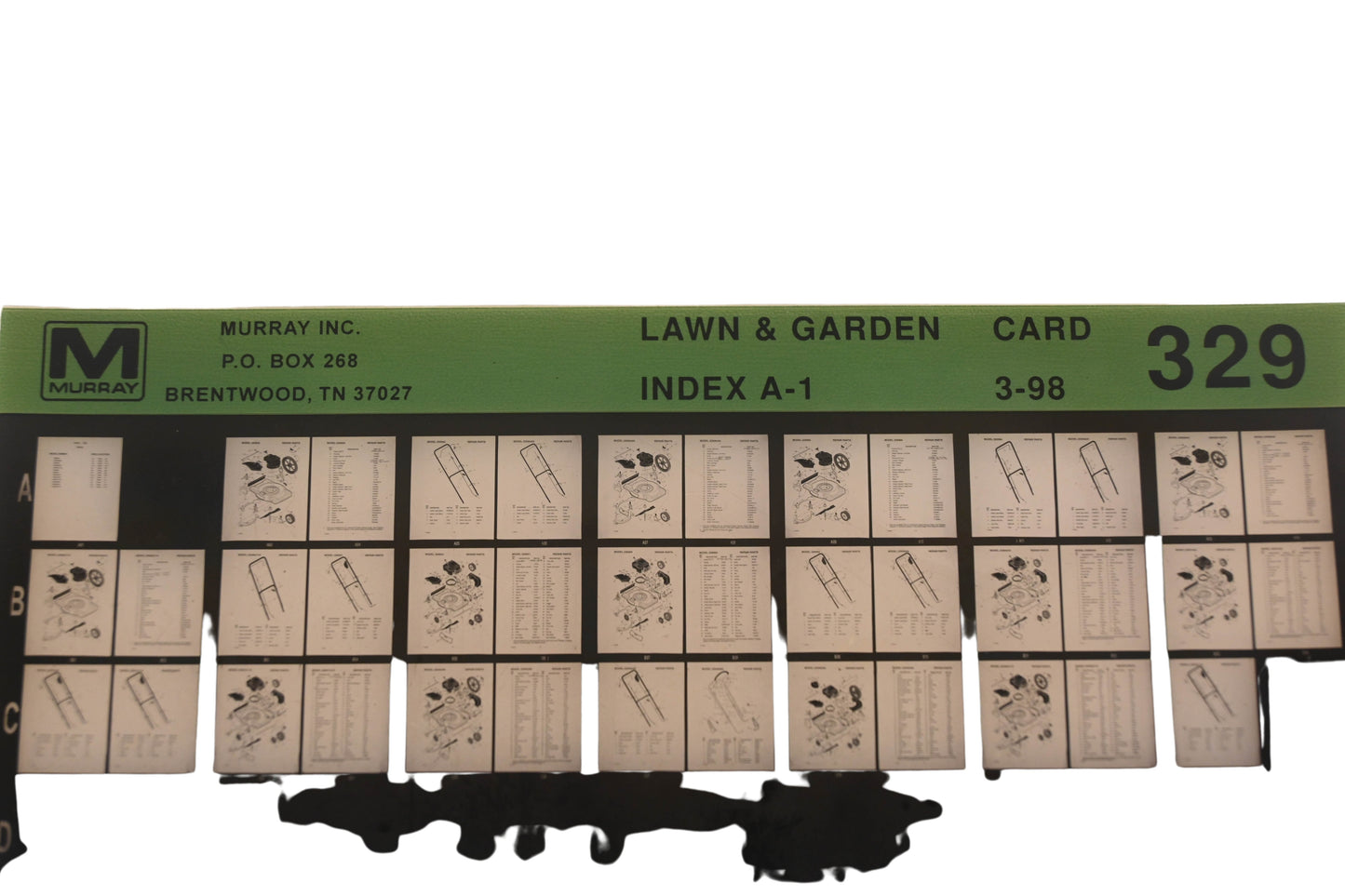 Murray 329 Lawn & Garden Index A-1 Rev:3/98 Microfiche
