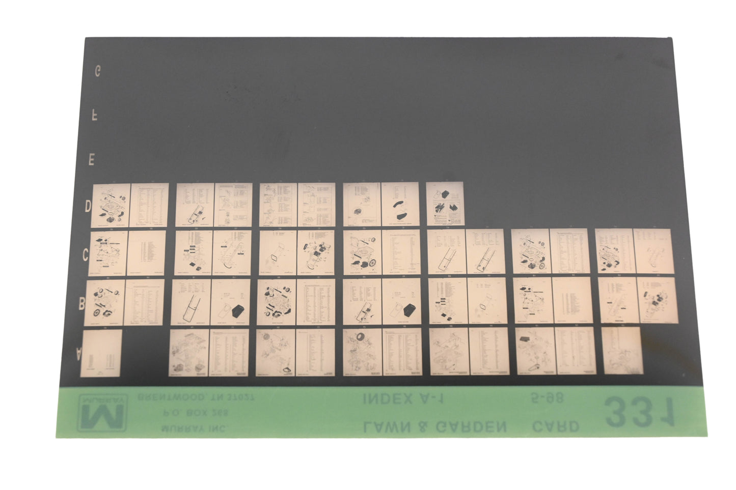 Murray 331 Lawn & Garden Index A-1 Rev:5/98 Microfiche