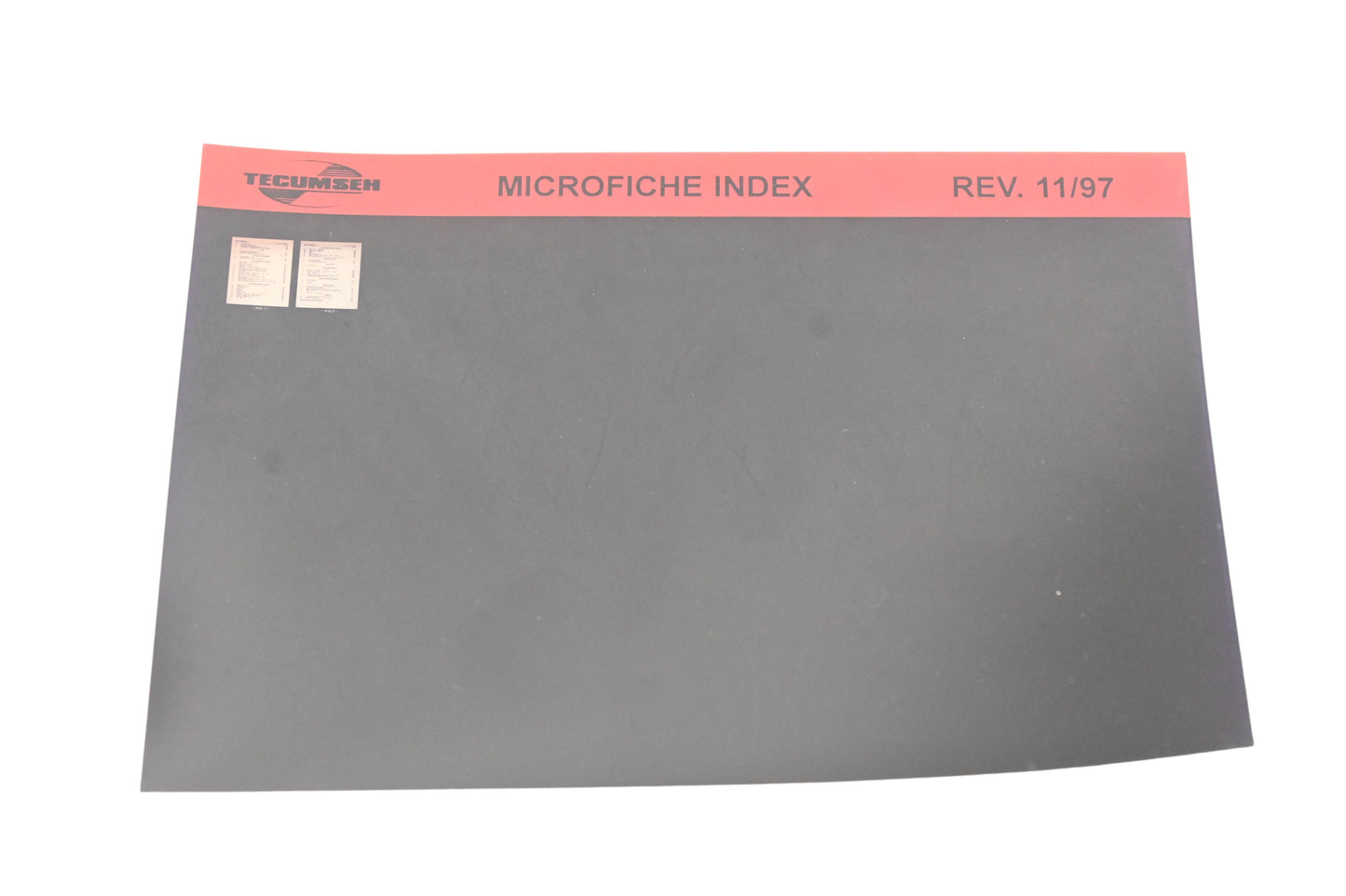 OEM Tecumseh AN002-111 Microfiche Index Rev:11/97