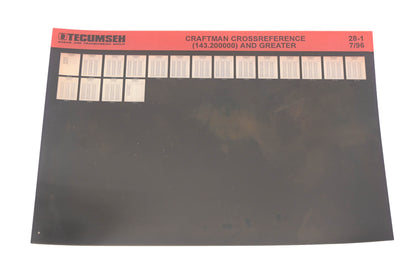 OEM Tecumseh 28-1 Craftsman Cross Reference 143.200000+ Rev7/96 Microfiche