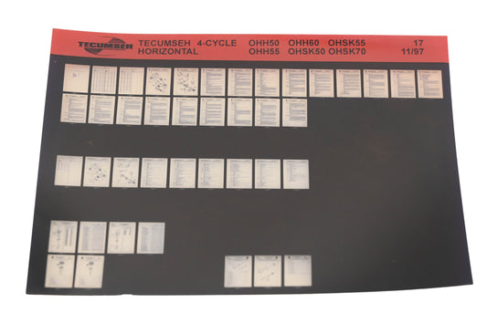 OEM Tecumseh 17 4-Cycle Horizontal OHH50, OHSK55, OHH55, OHSK70 Rev 11/97 Microfiche