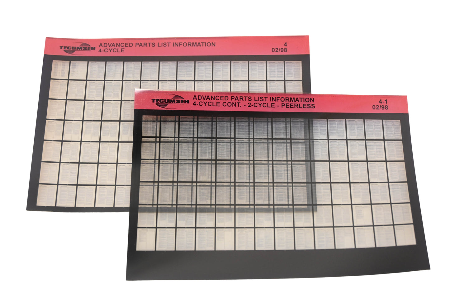 OEM Tecumseh 4, 4-1 4-Cycle Advanced 2-Cycle Peerless Parts List Information Rev:2/98 Microfiche Lot