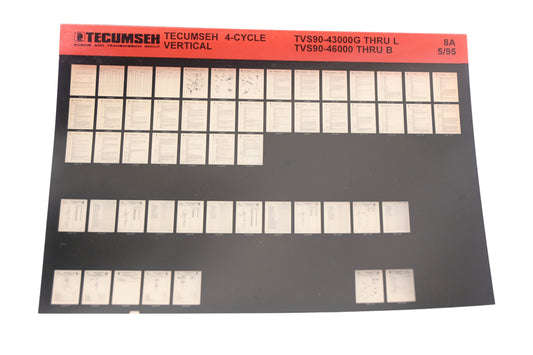 OEM Tecumseh 8A 4-Cycle Vertical TVS90 43000G-L TVS90 46000-B Microfiche