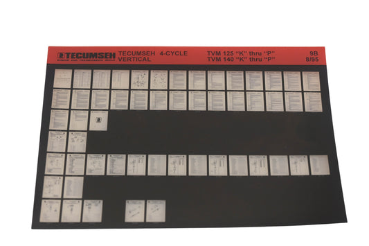 OEM Tecumseh 9B 4-Cycle Vertical TVM125K-P TVM140K-P Rev:8/95 Microfiche