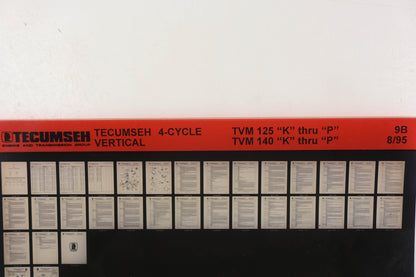 OEM Tecumseh 9B 4-Cycle Vertical TVM125K-P TVM140K-P Rev:8/95 Microfiche