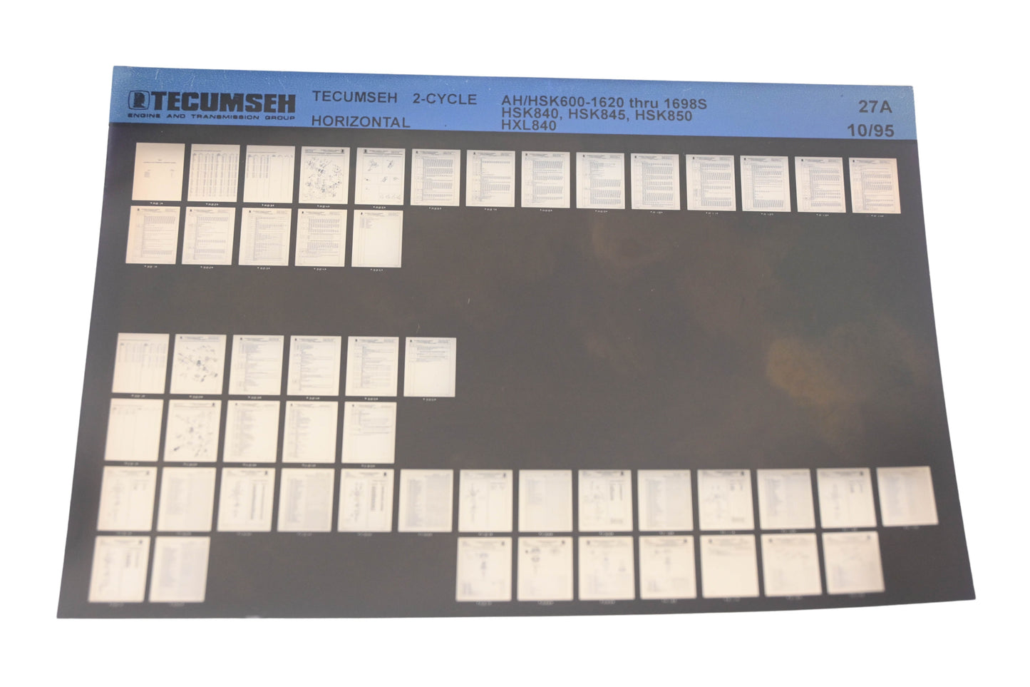 OEM Tecumseh 27A 2-Cycle Horizontal AH/HSK/HXL Rev:10/95 Microfiche