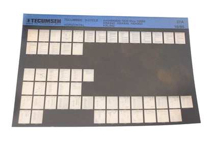 OEM Tecumseh 27A 2-Cycle Horizontal AH/HSK/HXL Rev:10/95 Microfiche