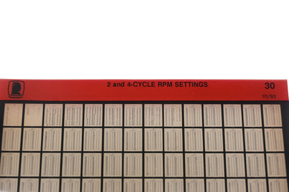 OEM Tecumseh 30 2/4-Cycle RPM Settings Rev:10/93 Microfiche