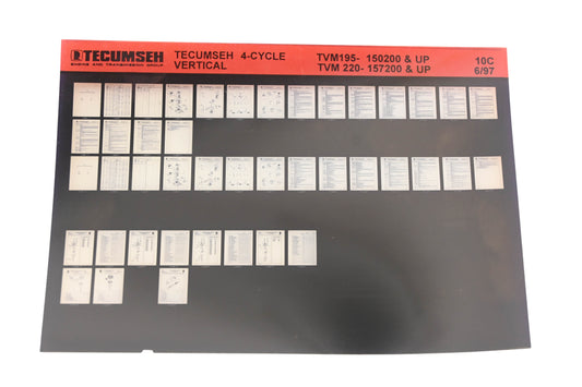 OEM Tecumseh 10C 4-Cycle Vertical TVM195-150200+ TVM220-157200+ Rev:6/97 Microfiche