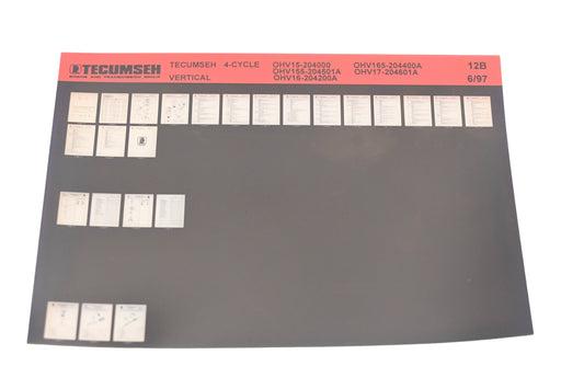 OEM Tecumseh 12B 4-Cycle Vertical OHV Rev:6/97 Microfiche