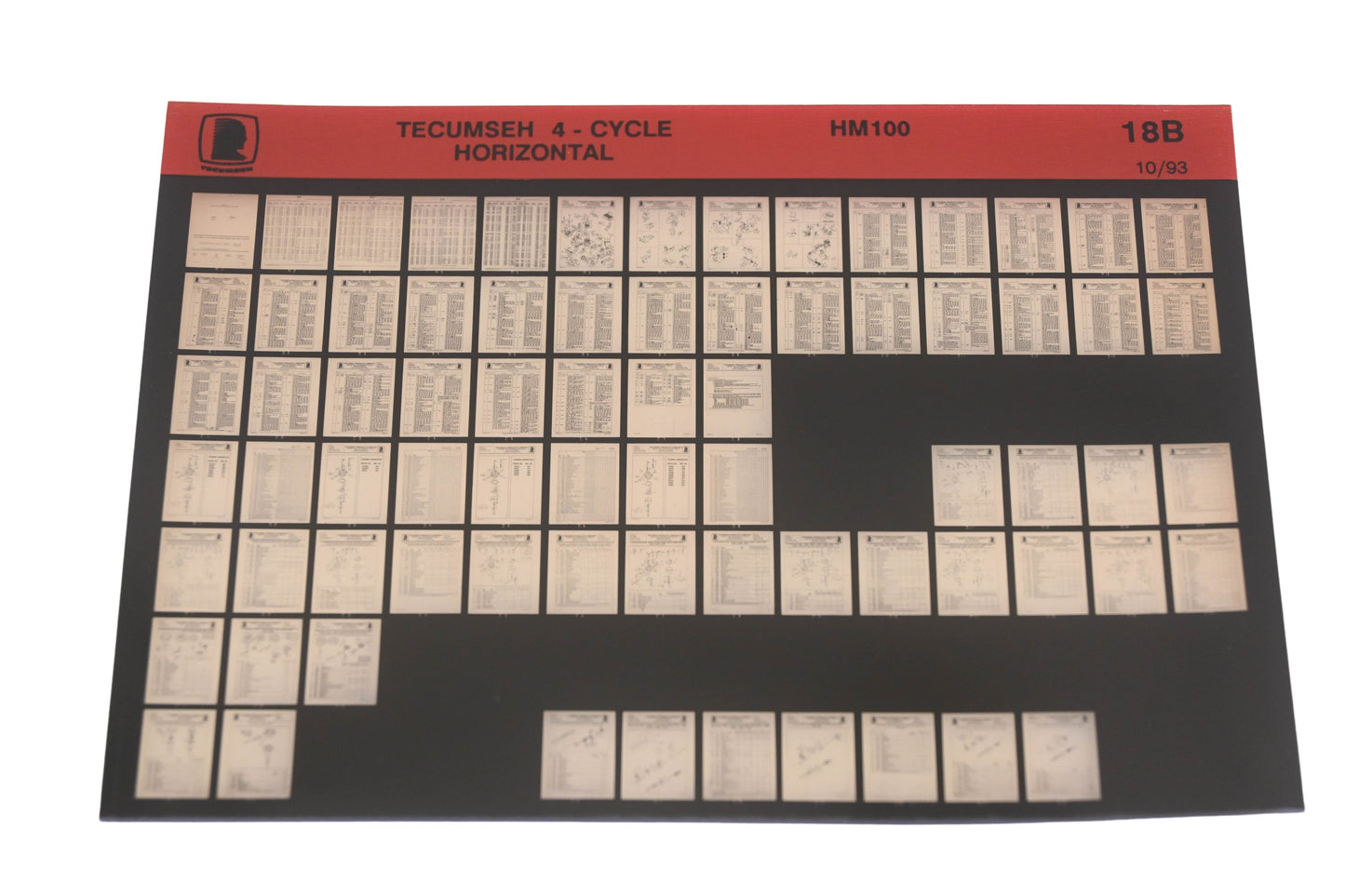 OEM Tecumseh 18B 4-Cycle Horizontal HM100 Rev:10/93 Microfiche