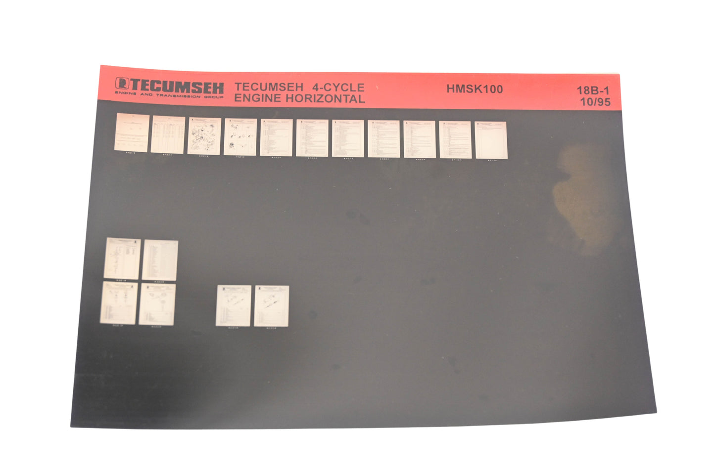 OEM Tecumseh 18B-1 4-Cycle Horizontal HMSK100 Rev:10/95 Microfiche
