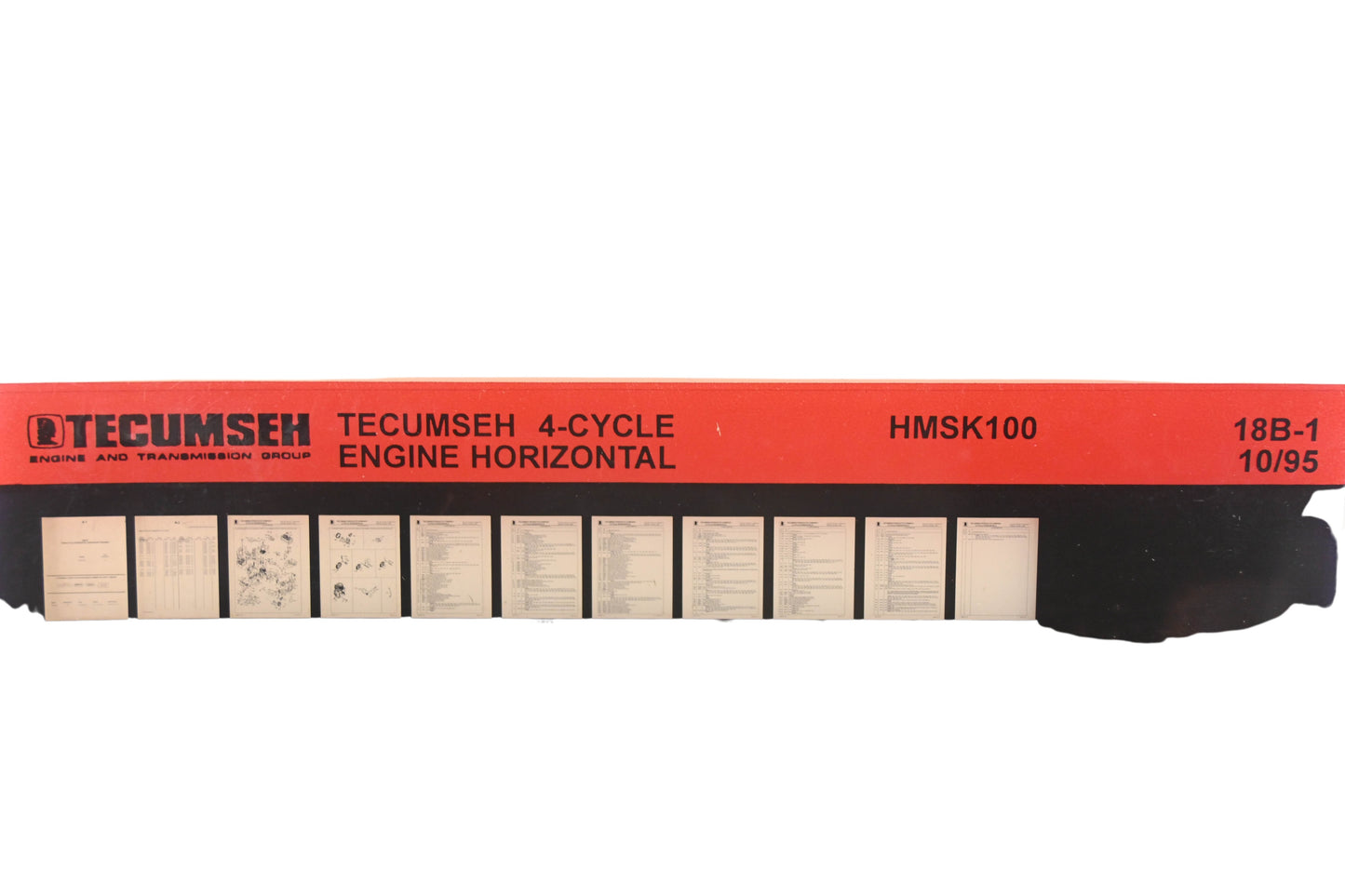 OEM Tecumseh 18B-1 4-Cycle Horizontal HMSK100 Rev:10/95 Microfiche