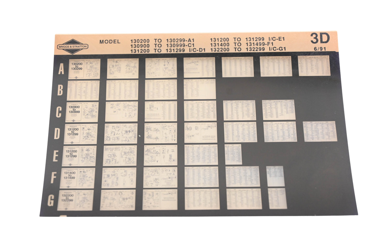 OEM Briggs & Stratton 3D Model Info Rev:6/91 Microfiche