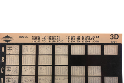 OEM Briggs & Stratton 3D Model Info Rev:6/91 Microfiche