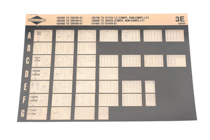 OEM Briggs & Stratton 3E Model Info Rev:8/94 Microfiche