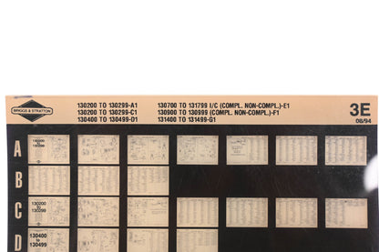 OEM Briggs & Stratton 3E Model Info Rev:8/94 Microfiche