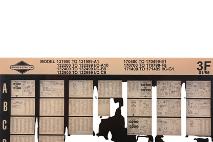 OEM Briggs & Stratton 3F Model Info Rev:1/95 Microfiche
