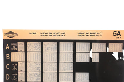 OEM Briggs & Stratton 5A Model Info Rev:3/83 Microfiche