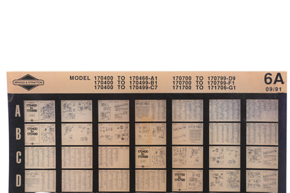 OEM Briggs & Stratton 6A Model Info Rev:9/91 Microfiche